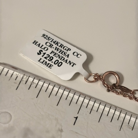 Zales Rose Gold and Silver Halo Pendant Necklace NWT - Picture 12 of 14